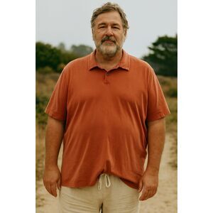 Standard JAMES PERSE Orange 100% Cotton Polo Shirt Top   Mens Size 5 XXL